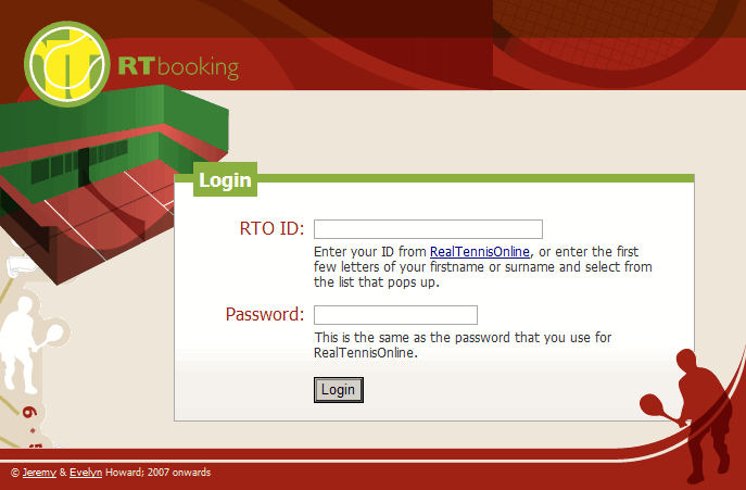 Login screen